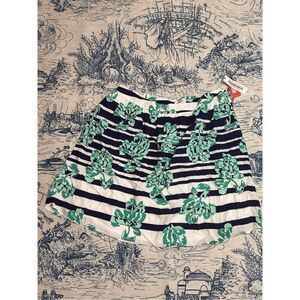 NEW WITH TAGS NWT Molly & Isadora Knee Length Floral Stripe Womens Lined Skirt F